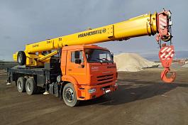 Автокран Ивановец КС-45717К-1 шасси КАМАЗ 65115 6х4 б/у (2021г, 8 500 км)(0103)