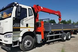 КМУ FAW 3250 (6*4, 390л.с., Евро-5) + HANGLIM KS2056SM верх.упр. + серт.корзина + борт сталь 8,0м.
