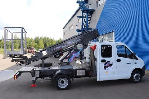 Автогидроподъемник ВИПО-12-01 (с высотой подъема 15 м.) на шасси ГАЗ-3302 кабина 5 мест
